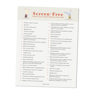 Screen-Free Activities